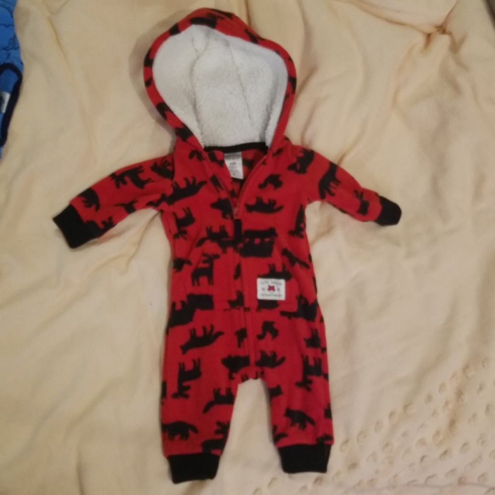 Carters newborn fleece zip onesie